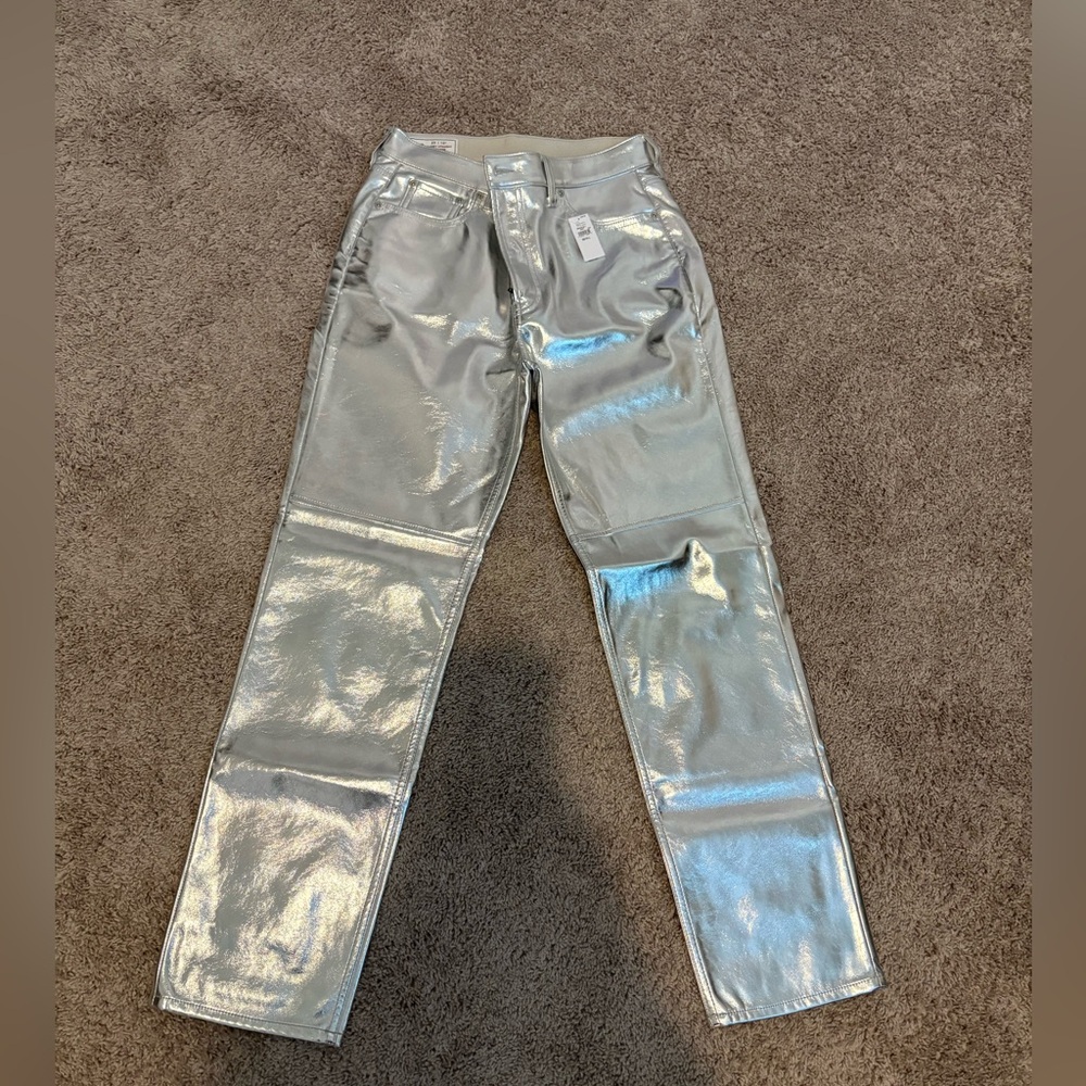 GAP metallic silver pants NWT size 10/30 long